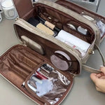 Portable Makeup Bag, Travel Cosmetic Bag, Back to School, Travel Accessories, Zipper Makeup Organizer Pouch, Versatile Storage Bag for Skincare, Lotion, Cream, Lip Balm, Eyeliners, Makeup Brushes, Stationery, Travel Bag, Makeup Tool Organizer