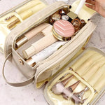Portable Makeup Bag, Travel Cosmetic Bag, Back to School, Travel Accessories, Zipper Makeup Organizer Pouch, Versatile Storage Bag for Skincare, Lotion, Cream, Lip Balm, Eyeliners, Makeup Brushes, Stationery, Travel Bag, Makeup Tool Organizer