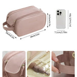 Portable Makeup Bag, Travel Cosmetic Bag, Back to School, Travel Accessories, Zipper Makeup Organizer Pouch, Versatile Storage Bag for Skincare, Lotion, Cream, Lip Balm, Eyeliners, Makeup Brushes, Stationery, Travel Bag, Makeup Tool Organizer